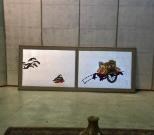 Japanese 2 panel Doll Screen