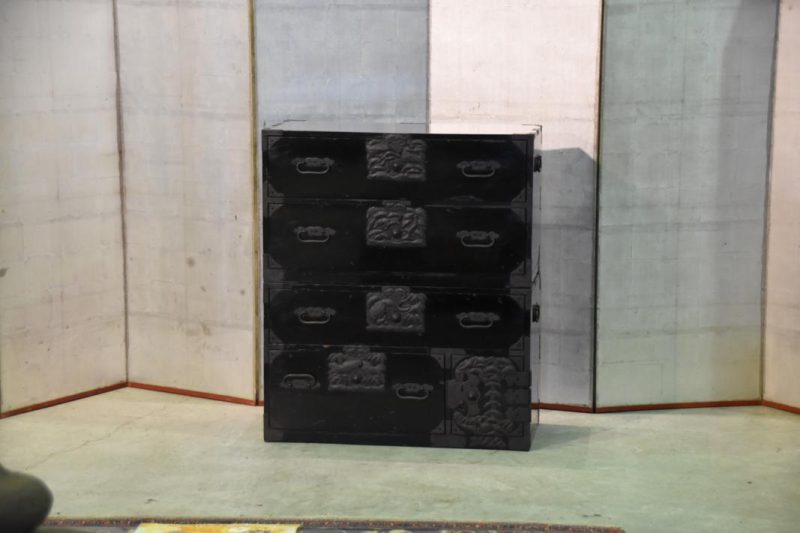 Shonai Region Black Lacquered Chest on Chest