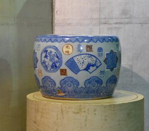 Japanese Blue and White Ceramic Hibachi