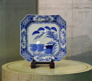 Imari Blue and White Square Plate