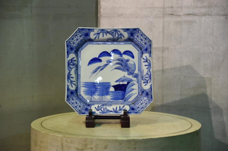 Imari Blue and White Square Plate