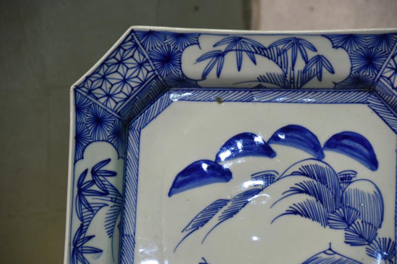 Imari Blue and White Square Plate - Image 11