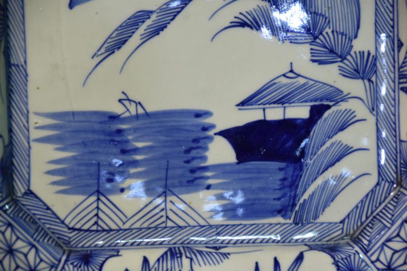 Imari Blue and White Square Plate - Image 9