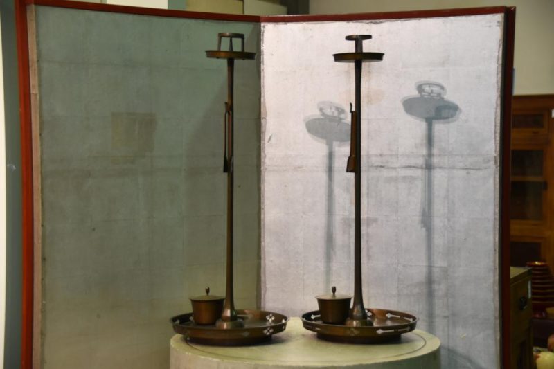 Pair of Bronze Candle Stands
