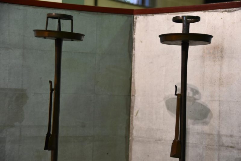 Pair of Bronze Candle Stands - Image 2