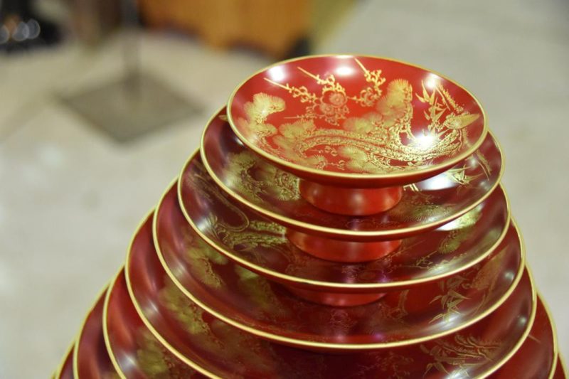 Japanese Lacquered Wedding Sake Set - Image 10