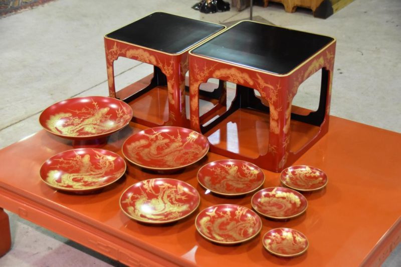 Japanese Lacquered Wedding Sake Set - Image 9