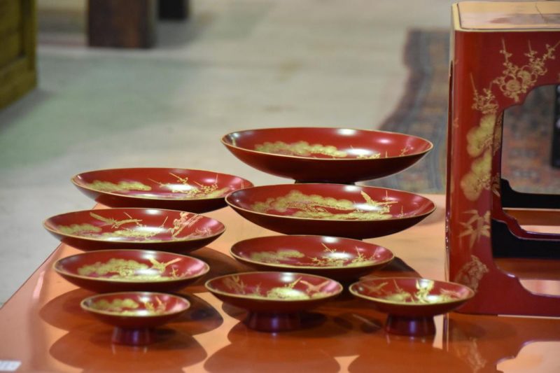 Japanese Lacquered Wedding Sake Set - Image 3