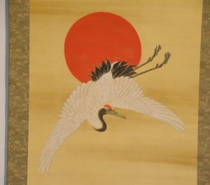 Japanese Flying Crane Scroll