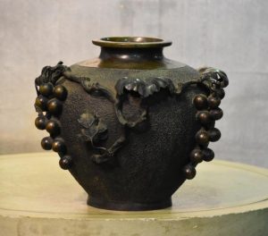 Japanese Bronze Grapevine Vase