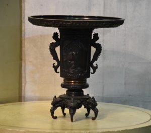 Japanese Bronze Usubata Vase