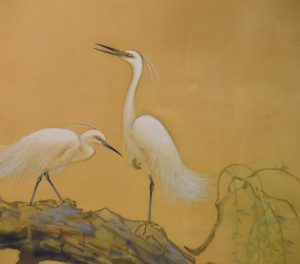 Taisho Period Egrets Screen