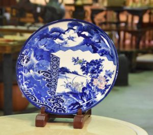 Japanese Blue and White Ceramic Plate