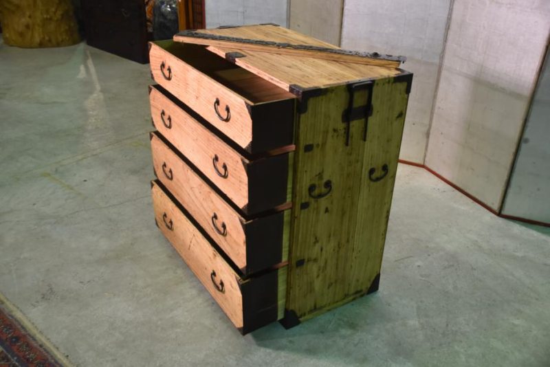 Four Drawer Antique Japanese Clothing Chest - Image 8