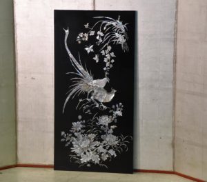 Korean Mother of Pearl and Lacquer Painting