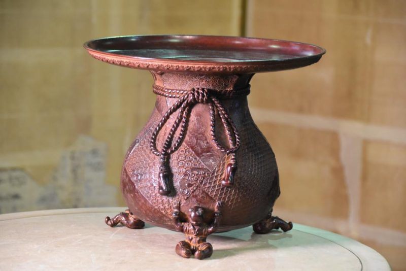 Japanese Bronze Usubata Ikenobu Vase