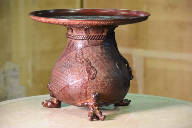 Japanese Bronze Usubata Ikenobu Vase - Image 9
