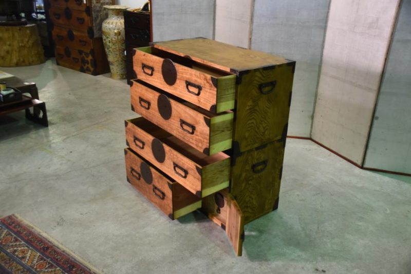 Japanese Antique Clothing Chest (2 Sections) - Image 13