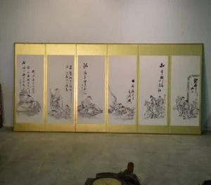 Japanese Ink Brush Screen of Chinese Sages Width:3460mm