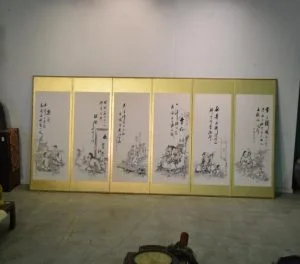 Chinese Scholars 6 Panel Screen Width: 3640mm