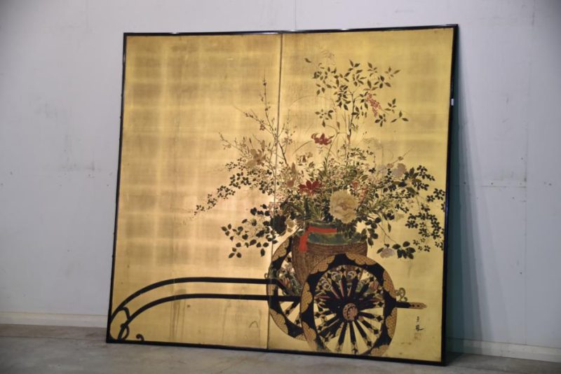 Japanese Ikebana Flower Cart Screen - Image 13