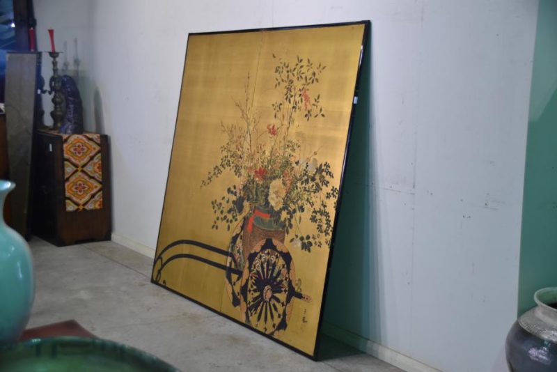 Japanese Ikebana Flower Cart Screen - Image 8
