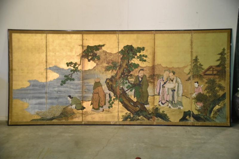 Japanese Kano School Edo Period Screen - Image 2