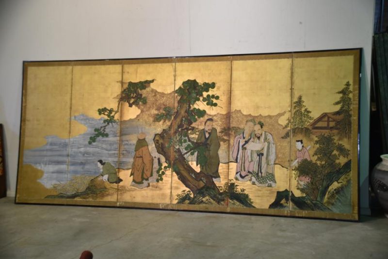Japanese Kano School Edo Period Screen - Image 10