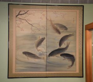 Taisho Period Koi Screen