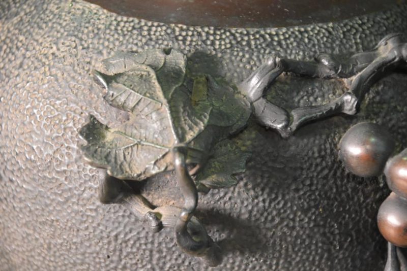 Japanese Bronze Grape Vine Vase - Image 9