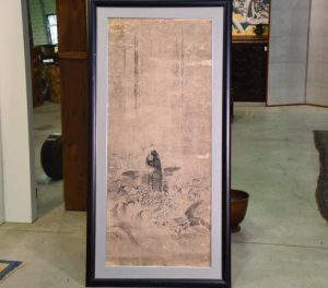 Edo Period Leaping Koi Painting
