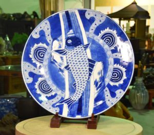 Large Japanese Blue and White Koi