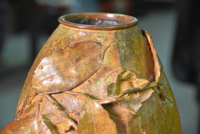Japanese Bronze Persimmon Vase - Image 2