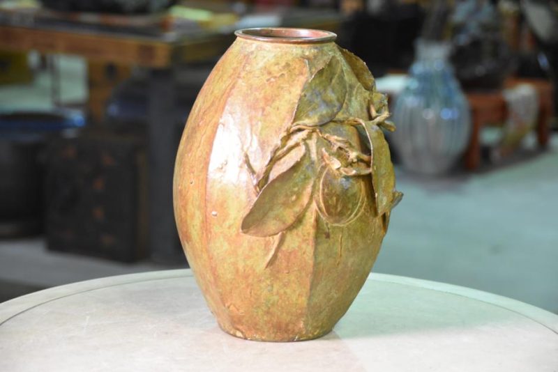 Japanese Bronze Persimmon Vase - Image 11