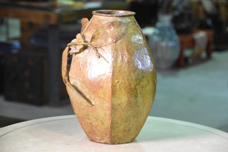 Japanese Bronze Persimmon Vase - Image 9