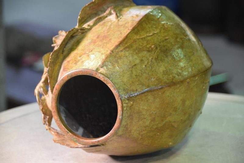 Japanese Bronze Persimmon Vase - Image 6