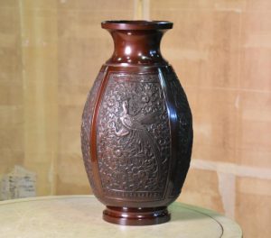 Japanese Bronze Phoenix Vase