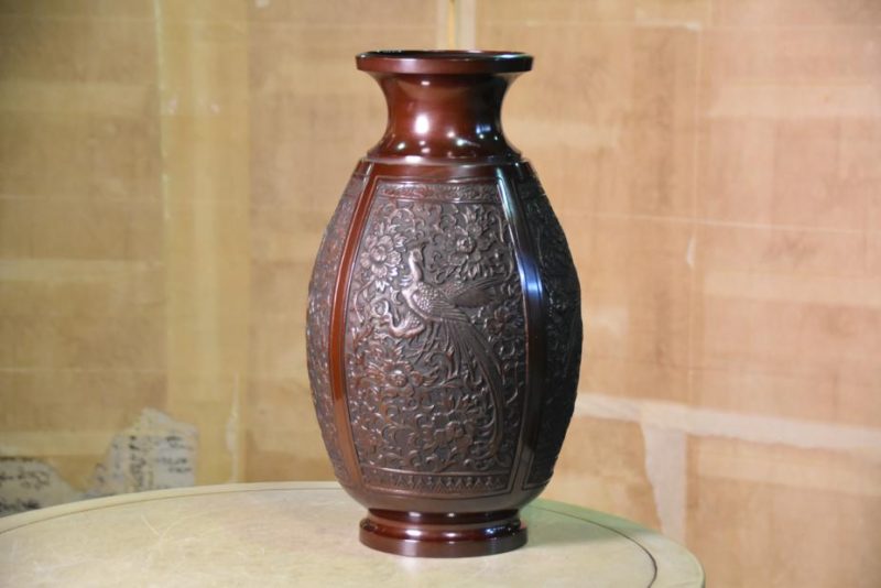 Japanese Bronze Phoenix Vase