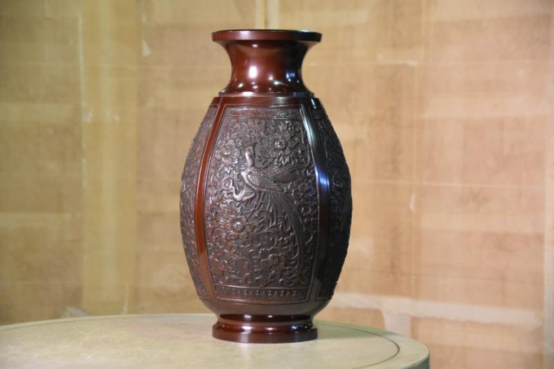 Japanese Bronze Phoenix Vase - Image 2