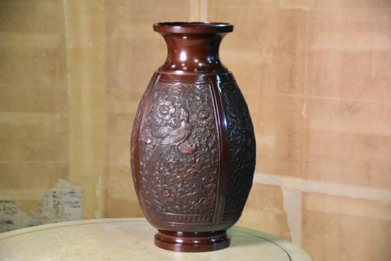 Japanese Bronze Phoenix Vase - Image 12