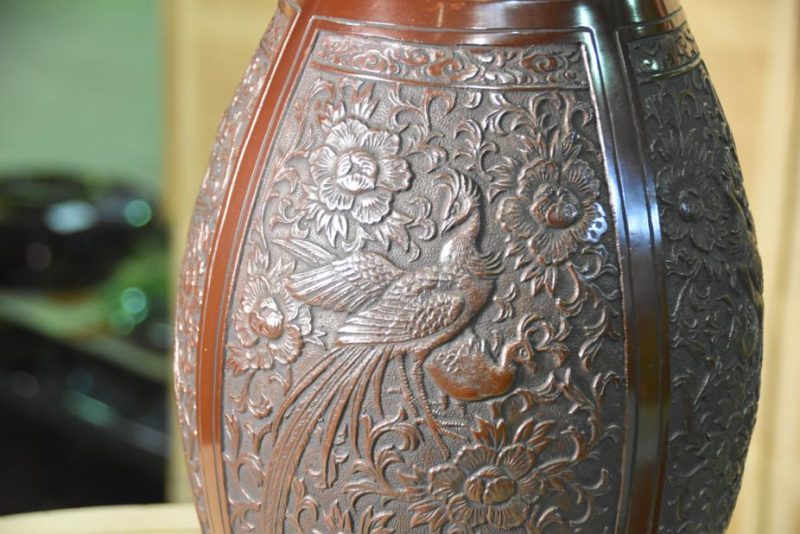 Japanese Bronze Phoenix Vase - Image 9