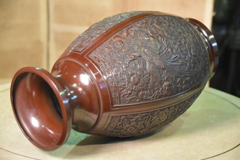 Japanese Bronze Phoenix Vase - Image 8