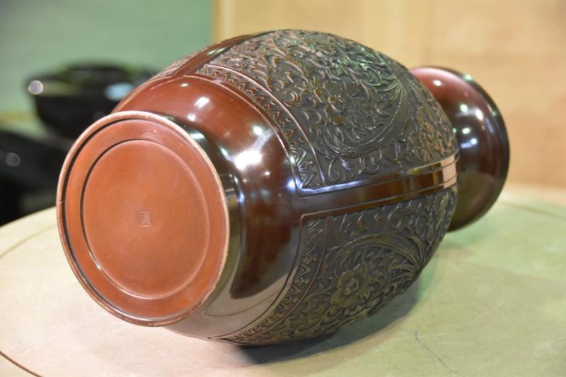 Japanese Bronze Phoenix Vase - Image 5