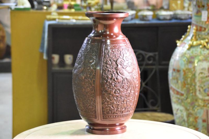 Japanese Bronze Phoenix Vase - Image 3