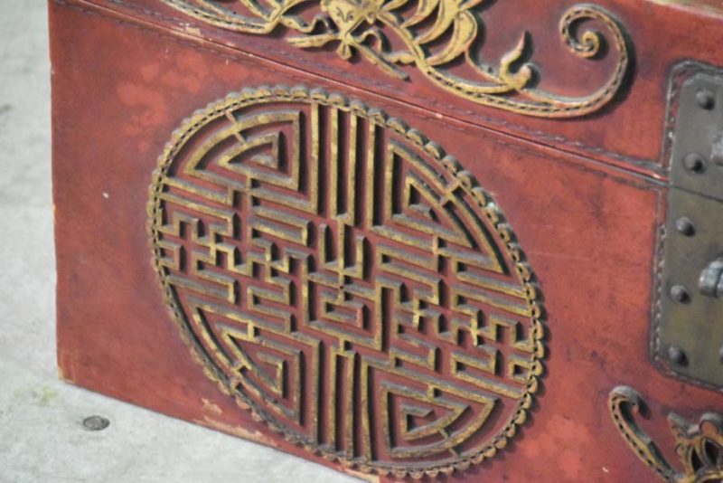 Chinese Leather Trunk - Image 9
