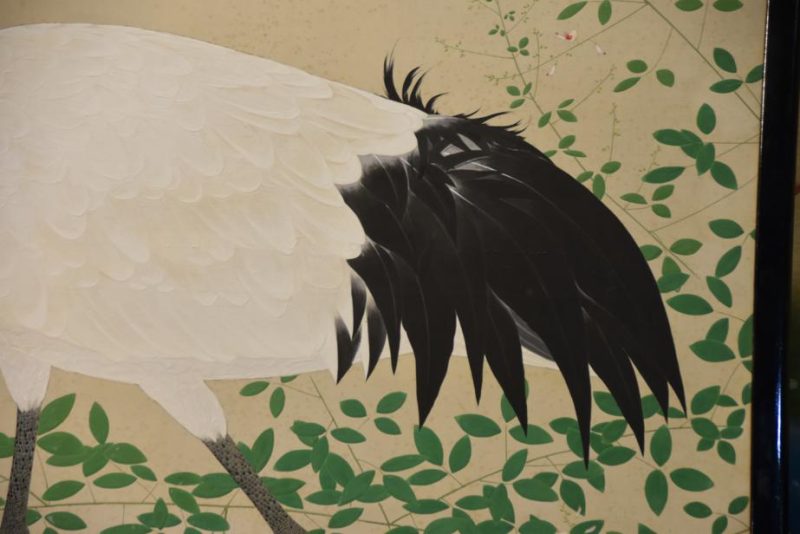 Japanese Crane Two Panel Screen - Image 12