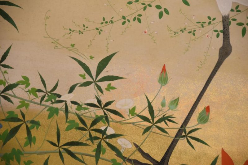 Japanese Crane Two Panel Screen - Image 11