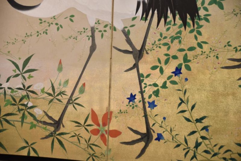 Japanese Crane Two Panel Screen - Image 9