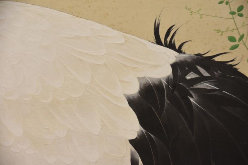Japanese Crane Two Panel Screen - Image 6