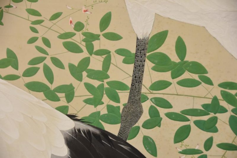 Japanese Crane Two Panel Screen - Image 5